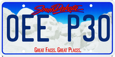 SD license plate 0EEP30