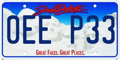 SD license plate 0EEP33