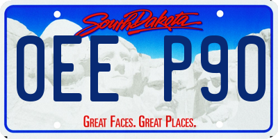 SD license plate 0EEP90