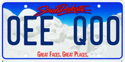 SD license plate 0EEQ00