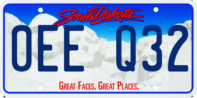 SD license plate 0EEQ32