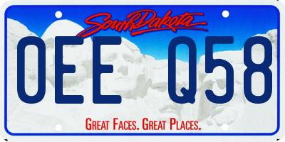 SD license plate 0EEQ58