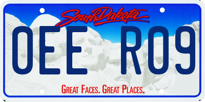 SD license plate 0EER09