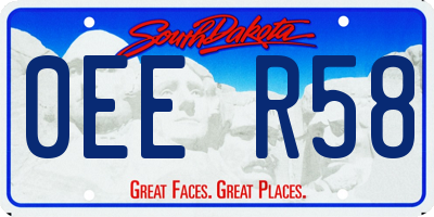 SD license plate 0EER58