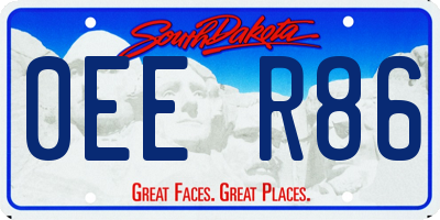SD license plate 0EER86