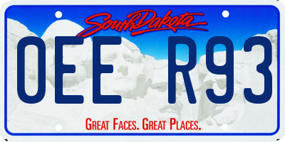 SD license plate 0EER93