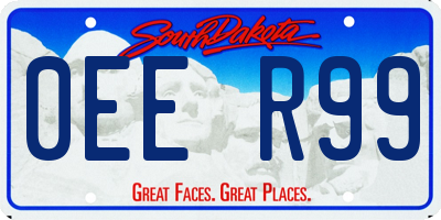 SD license plate 0EER99