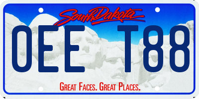 SD license plate 0EET88