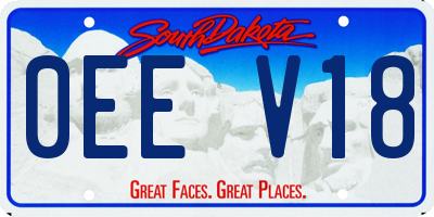 SD license plate 0EEV18