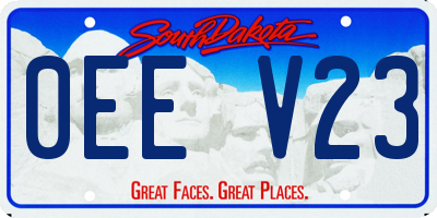 SD license plate 0EEV23