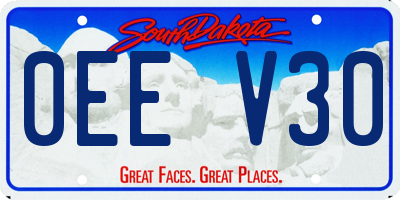 SD license plate 0EEV30
