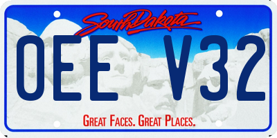 SD license plate 0EEV32