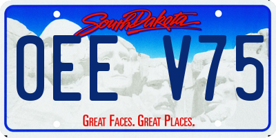 SD license plate 0EEV75