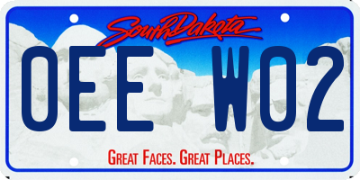 SD license plate 0EEW02