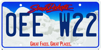 SD license plate 0EEW22