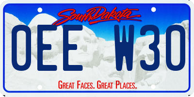 SD license plate 0EEW30
