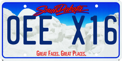 SD license plate 0EEX16