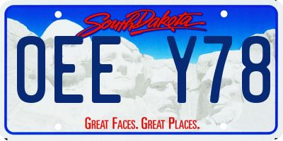 SD license plate 0EEY78