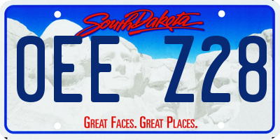 SD license plate 0EEZ28