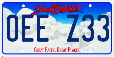SD license plate 0EEZ33