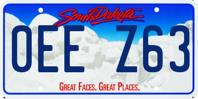 SD license plate 0EEZ63