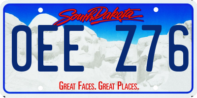 SD license plate 0EEZ76