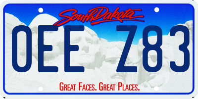 SD license plate 0EEZ83