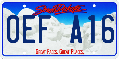 SD license plate 0EFA16