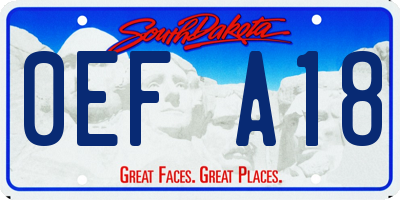 SD license plate 0EFA18