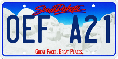 SD license plate 0EFA21