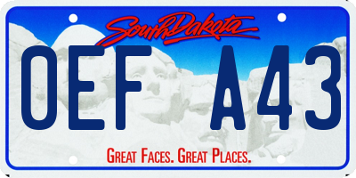 SD license plate 0EFA43