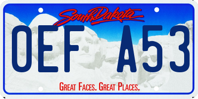 SD license plate 0EFA53