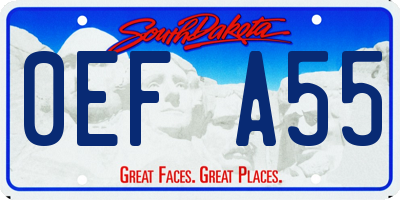 SD license plate 0EFA55