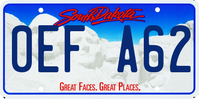 SD license plate 0EFA62