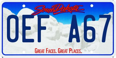 SD license plate 0EFA67