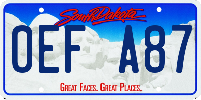 SD license plate 0EFA87