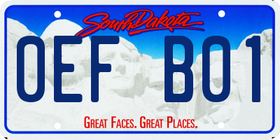 SD license plate 0EFB01