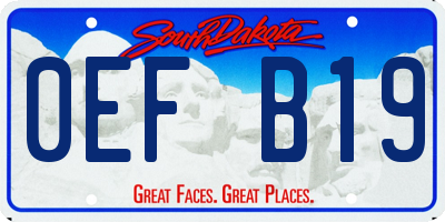 SD license plate 0EFB19