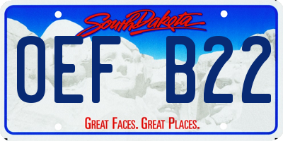 SD license plate 0EFB22