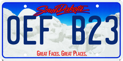 SD license plate 0EFB23