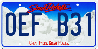 SD license plate 0EFB31