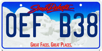 SD license plate 0EFB38