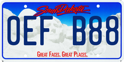 SD license plate 0EFB88