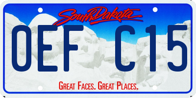 SD license plate 0EFC15