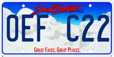 SD license plate 0EFC22