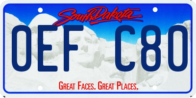SD license plate 0EFC80