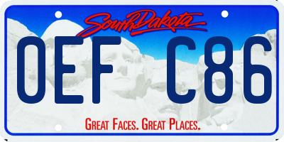 SD license plate 0EFC86