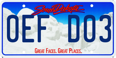 SD license plate 0EFD03