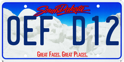SD license plate 0EFD12