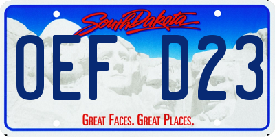 SD license plate 0EFD23